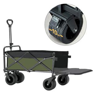 TEMU 캠핑웨건 대용량 확장형 오픈형 10cm 광폭타이어 바퀴 접이식 왜건