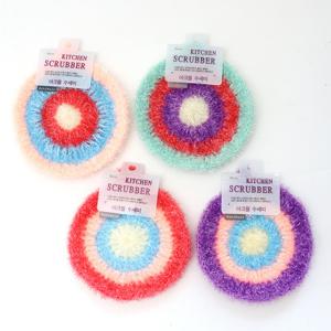 TEMU 1+1 설거지 브러시 2개 세트 아크릴 수세미 아크릴 천 두꺼운 스크러빙 패드 수제 크로셰 행주 주방용품 청소 도구 선물, 아크릴 설거지 타월볼,두꺼운 설거지 브러시