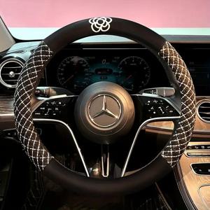 TEMU 자동차핸들커버 자동차용품차량용품핸들커버 핸들가죽교체차량핸들커버 통기성 린넨 스티어링 휠 커버, 이너 서클 - 땀 흡수성 미끄럼 방지 범용 패브릭 자동차 그립으로 사계절 편안한 주행 가능