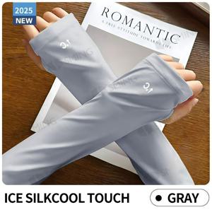 TEMU 남녀공용 얇은 통기성 쿨링 팔토시, 봄 여름용, 여름용 아이스 실키 섬유 원단 루즈핏 특대형 사이즈 통기성 신축성 팔토시, 남성 및 여성 모두에게 적합. 휴일 선물용으로 이상적인 선택