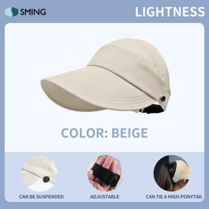 TEMU 여성용 노블티 패션 썬바이저 모자 1개, 포니테일 스타일링을 위한 오픈탑, 통기성 좋은 썬햇 | 아웃도어 스포츠용 속건성 사이즈 조절 포니테일 캡 | 가볍고 접이식, 넓은 챙으로 아웃도어 스포츠에 적합, 화창한 외출을 위한 스타일리시한 의류, 사려 깊고 완벽한 여름 선물 선택