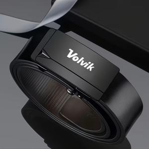 TEMU Volvik 남성용 자동 버클 벨트, 비즈니스 캐주얼 골프 복장에 적합, 업무 및 통근을 위한 다용도 블랙 허리 벨트, 내구성이 뛰어나고 내마모성이 좋음