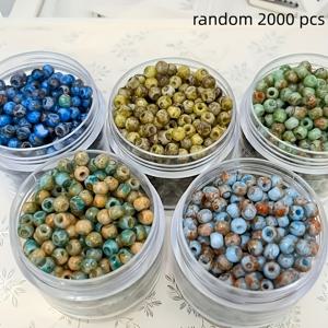 TEMU 2000개 크로스 스티치 & DIY 피카소 유리 씨앗 구슬 - 2mm 단색 오일 페인팅 구슬, 매끄러운 핸드메이드 유리 구슬, 주얼리 제작, 팔찌, 목걸이, 폰참, 의류 액세서리용 - 피카소 유리 구슬