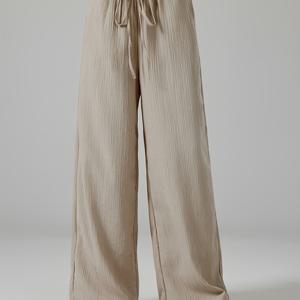 TEMU 우아한 여성용 와이드 레그 팬츠 - 비침 방지, 세탁기 사용 가능, 데일리 및 포멀웨어, 오피스, 파티, 캐주얼 스타일 적합 - 사계절 중성 바텀, 파티룩, 디자인, 비침 방지 원단, 다용도 팬츠, 클래식 스타일, 가벼운 바지, 패셔너블 바텀, 프로페셔널 여성복