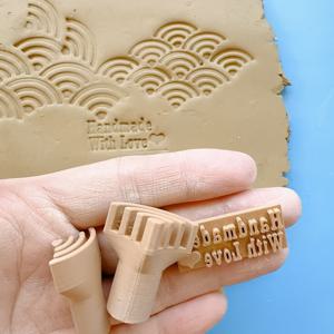 TEMU 파도 모양 점토 스탬프 몰드 3개 및 