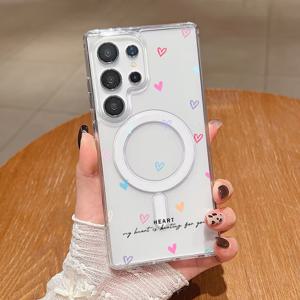 TEMU 폰 케이스: 1개 패션 크리에이티브 컬러 하트 패턴 프린트 충격 방지 소프트 터치 PC 휴대폰 케이스, 갤럭시 S26울트라/s26+/26/25/25+/25울트라/s24fe/s23/s23+/s23울트라/s22/s21/s20fe/a14/a15/a16/a17/a57/a56/a54/a55/.GCX와 호환