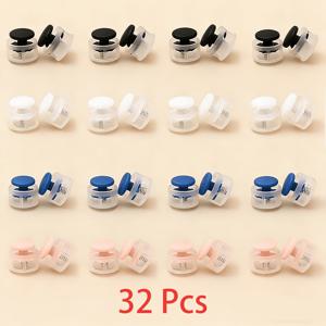 TEMU 32개입 멀티컬러 (///) 퀵 릴리스 버클이 있는 양구멍 탄성 코드락 - 스포츠화, 캐주얼화, 스니커즈, 바지, 스웨트셔츠용 끈 없음 - 간편한 설치를 위한 내구성 있는 플라스틱 패스너