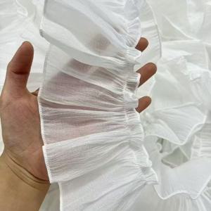 TEMU 양면에 프렌치 스타일 러플 가리비 모양 레ース 장식이 있는 길이 90cm, 너비 9cm 커튼, 인형 옷 및 기타 공예품용 장식 트림 액세서리