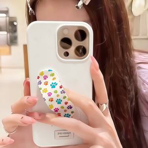 TEMU 새로운 휴대폰 거치대, 창의적인 강아지 발바닥 프린트 디자인, 범용 끈적이는 그립감의 메모장형 휴대폰 스탠드, 수납식 고리 손잡이 장착, 휴대용 탁상용 스탠드, 모든 휴대폰에 적합, 수납식 휴대폰 거치대, 접착식 휴대폰 액세서리, 초슬림 휴대폰 스탠드, 차량용 휴대폰 거치대