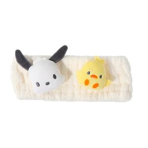 TEMU MINISO 포차코 귀여운 3D 스테레오 흡수 헤어 밴드 – 매력적인 포차코 & 닭 캐릭터 디자인, 3D 플러시 특징, 부드러운 흡수 소재, , 메이크업, 목욕 및 일상적인 가정용으로 완벽 (1개)