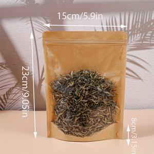 TEMU 100개 크라프트 종이 음양 지퍼 백 식품 크라프트 종이 포장 백 lying 사탕 비닐 봉투 향신료 차 포장 비닐 봉투