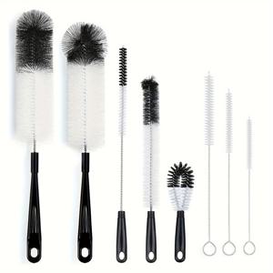 TEMU 좁은 목의 맥주병 와인 디캔터 좁은 컵 파이프 싱크대 커버용 긴 손잡이 병 청소 브러시 튜브 세트 8팩