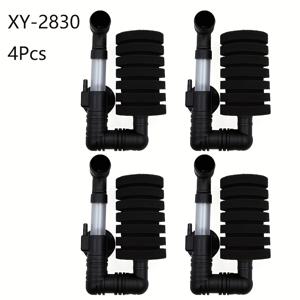 TEMU 내구성 좋은 스펀지 필터 4개 세트: 10~15갤런 수조용, 블랙 벽걸이 디자인, 공기구동 무소음 필터, 컴팩트 수족관 필터, 물고기 & 새우 사육에 적합