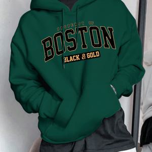 TEMU 보스턴 레터 새로운 프린트 남성 패션 아카데믹 스타일 후드 스웨트셔츠