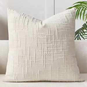TEMU A 패키지 대나무 쉐닐 베개 커버 쿠션 커버 단색 베개 커버, 거실 침실 소파에 적합 (베개 속통 미포함)