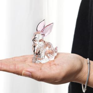 TEMU 매력적인 토끼 빛 포착 장식품 - 핑크 & 블루 귀 유리 장식품으로 집, 사무실, 또는 카페에 적합 - 할로윈, 크리스마스, 데이, 생일 선물, 축제 선물 아이템 | 재미있는 디자인 | 광택 마감
