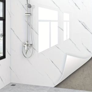 TEMU 접착식 방수 욕실 벽지 - 쉬운 설치 마블 타일 스티커, 주방 및 캐비닛 도어 리모델링용