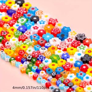 TEMU 4/6/8mm 혼합 모양 유리 비즈 - 별, 꽃, 하트 & 다양한 크기 DIY 액세서리 제작용, 팔찌, 목걸이, 귀걸이 만들기 - 생동감 넘치는 컬러, 고품질 핸드메이드 보석, 주얼리 및 목걸이 공예용 유리 비즈