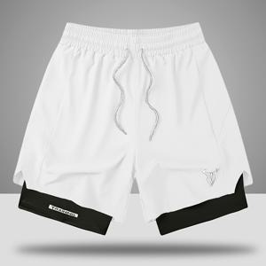 TEMU 남성용 캐주얼 스포츠 반바지 (여름용), 투인원 디자인, 내장 포켓 및 드로스트링 허리, 농구에 적합. 편안하고 속건성이며 통기성이 좋은 원단으로 제작되어 야외 여행, 해변 휴가에 적합합니다.