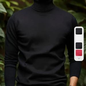 TEMU 이른 봄 신상 남성용 골지 터틀넥 니트 스웨터, 단색 부드러운 긴팔 풀오버, 슬림핏 스포티 캐주얼 스타일