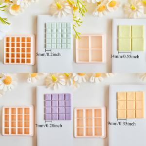 TEMU 4개 사각 그리드 모양 폴리머 클레이 귀걸이 커터 세트 체커보드 그리드 클레이 커터 - 귀걸이 및 클레이 공예 도구 도구 클레이 몰드용 9개 사각형 - 4가지 다양한 크기