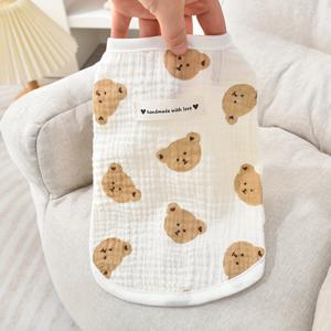 TEMU 여름 고양이 옷, 새끼 고양이, 강아지, 테디, 비숑, 소형견/고양이용 순수 거즈 털빠짐 방지 조끼. 여름 의류는 일반적으로 가벼운 원단으로 제작되며, 필요에 따라 선택하세요. 스타일에 따라 사이즈가 다를 수 있으므로 사이즈 차트를 참고하여 적절한 사이즈를 선택하세요