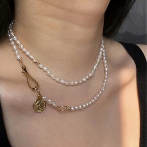 TEMU 세련되고 우아하며 미니멀한 디자인을 중시하는 패션 니치 다용도 스웨터 체인, 레이어드 가능, 롱, 모조 진주 목걸이 D54