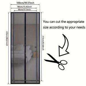TEMU 여름 간편 설치 자석 메시 도어 커튼, 1개입 - 방충, 클래식 디자인, 필요에 따라 사이즈 조절 가능, 침실, 거실, 현관문 및 옷장 문에 적합