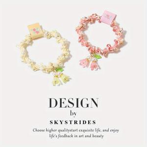 TEMU 여성을 위한 여อง옥황초 헤어 타이 1개/2개/5개 세트 | 자연의 숲 시리즈 헤어 액세서리 디자인, 수지 및 欧纱로 제작된 모발에 자극이 적은 착용감, 축제 행사 및 데일리 스타일링을 위한 활용도 높은 포니테일 헤어 타이