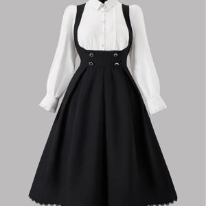 TEMU 플러스 사이즈, 유럽&미국 패션 선니 롱슬리브 맥시드레스