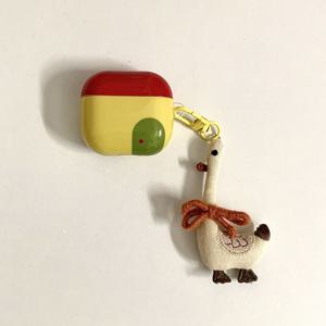 TEMU 에어팟 1/2/3/4, 프로/프로2 호환 일러스트 하우스 이어폰 케이스. 데일리 커뮤트와 커피 독서를 위한 신선한 색상 스키머, 책상 장식용 DIY - 귀여운 매력으로 휴식을 만드는 이어폰 케이스