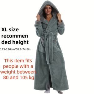 TEMU 1개 럭셔리 목욕 가운 - 도톰한 풀랭스 커버업, 코랄 플리스 - 여성/남성용 우아한 파자마, 스파, 캐주얼 라운지웨어 - 레드/블랙/그레이 색상 선택 가능 - 관리가 쉬운 목욕 가운, 모던 스타일 - 목욕 타월