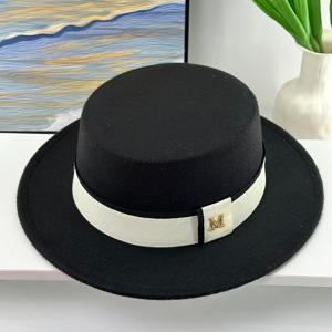 TEMU 프렌치 플랫탑 모자 사이즈 M, 가을/겨울용 빈티지 재즈 모자, 커플용 다용도 영국 스타일 페도라