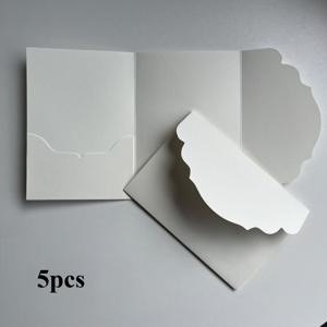 TEMU 5개입 안감 없는 포켓 접이식 카드 웨딩 초대장 - 결혼식용 종이 봉투, 우아한 플로럴 디자인, 고품질 종이 재질, 결혼식, 약혼, 발렌타인데이, 크리스마스, 추수감사절용 - 전원 불필요, 웨딩 초대장