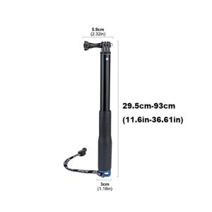 TEMU 36/19인치로 확장 가능한 알루미늄 모노포드 셀카봉, GOPRO Hero 모델 11, 10, 9, 8, 7, 6, 5, Sjcam, Xiaomi, Eken, DJI 카메라와 호환