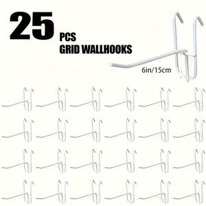 TEMU 25개 그리드 벽걸이 후크, 금속 페그보드 패널 후크, 다목적 디스플레이 랙 후크, 홈 데코, 귀걸이, 헤어 액세서리 보관용, 슈퍼마켓 선반 및 제품 정리, 공예 전시, 차고 걸이 및 보관, 공간 절약형 도구 정리용, 홈 및 오피스 데코용 후크, 홈 오거나이저,그리드 후크,모던 후크,고품질 후크,보관용 후크,차고 보관,공예 애호가