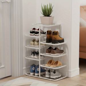 TEMU 가정용 대용량 맞물림식 다층 신발장, 소형 아파트용 실내 연철 신발 선반, 현관 수납 선반