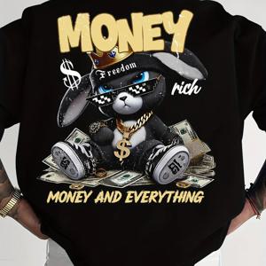 TEMU 남성용 신상 여름 패션 힙합 티셔츠. 토끼 그래픽 프린트와 , 