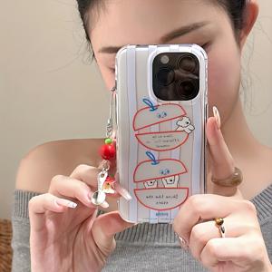 TEMU 휴대폰 케이스 - 패셔너블한 이중 레이어 대형 구멍 투명 화이트 라이트 블루 강아지 휴대폰 케이스, 애플 펜던트 장식, 아이폰 11 12 13 17 Pro Max 시리즈에 적합한 풀 보호 낙하 방지 커버