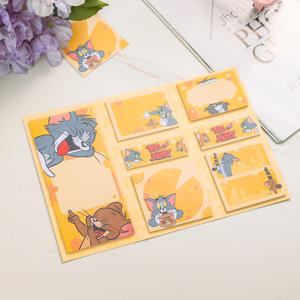 TEMU WB 노란 치즈 톰 앤 제리 만화 끈끈이 메모 패드, 톰 앤 제리 패턴 자체 접착 메모 스티커, 사용하기 쉬움, 사무실, 학교, 가정 메시지 스티커에 적합, 파워푸프 캐릭터 애호가를 위한 최고의 선물, 귀여운 문구류