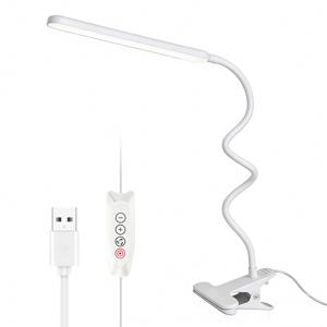 TEMU 50665-1 점 유연한 오리 목과 클램프 베이스가 포함된 LED 책상등, USB 전원으로 조절 가능한 팔형 작업등, 가정용 사무실 눈 보호 무반사 조명, 학습 및 수공예용 - 흰색/검은색, 현대적인 데스크 램프, 가정용 사무실 책상등