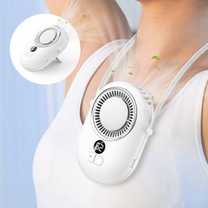 TEMU 목걸이 선풍기 충전식 BLDC 휴대용 탁상용 허리 벨트용 3 in 1 넥선풍기 2500mAh