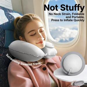 TEMU U자형 여행용 베개, 목 지지 쿠션, 경추 지지 베개, 비행기 목 베개, 수면 보조