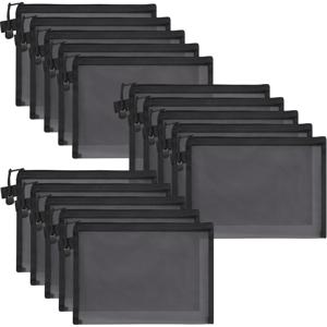 TEMU 15개 메쉬 지퍼 파우치 백, 나일론 여행용 가방, 메이크업 정리용 파우치