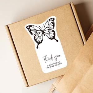 TEMU 500개/롤 불규칙 나비 감사 사무실 스티커, 파일 봉인, 사무용품 스티커