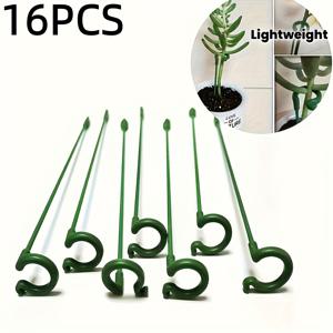 TEMU 고리 포함 식물 지지대 말뚝 16개 - 화분용 정원 말뚝, 난초 고정기, 실외 및 실내 원예 액세서리, 내구성 있고 가벼운 디자인, 식물 지지 기둥 | 둥근 식물 말뚝 | 경량 봉