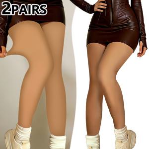 TEMU 2개 여성용 80G 커피 컬러 페이크 반투명 패셔너블하고 우아한 레깅스, 높은 탄성의 편안한 레깅스, 봄, 여름 및 가을을 위한 다용도 팬티스타킹