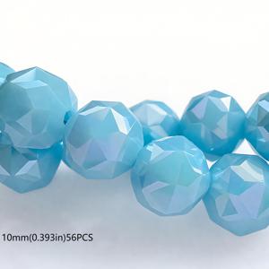 TEMU 고품질 장식 비즈, 8mm (약 66개/팩) / 10mm (약 56개/팩), 오스트리아 뉴 레이크 블루 다면체 플라워 볼 비즈, 산뜻하고 따뜻한 톤, 고급스럽고 클리어, 구멍 포함