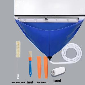 TEMU 에어컨 청소 커버 6/8개 세트, 110cm(43.3인치) 여름용 에어컨 물받이 가방. 재사용 가능한 청소 도구. 배수관이 있는 강화 버전