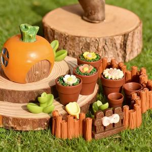 TEMU 21개 미니 귀여운 화분 수지 모델 장식품, 정원 미니어처 조경 장식 인형, 인형의 집 DIY 창의적인 수공예 장식품